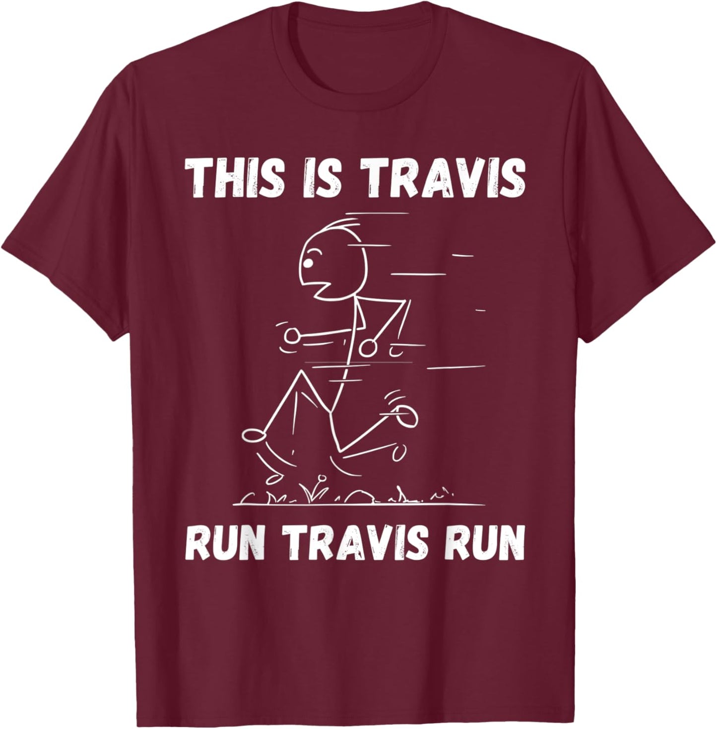 This is Travis Run Travis Run Personalized Name Track Team T-Shirt - T-Shirt | Maroon
