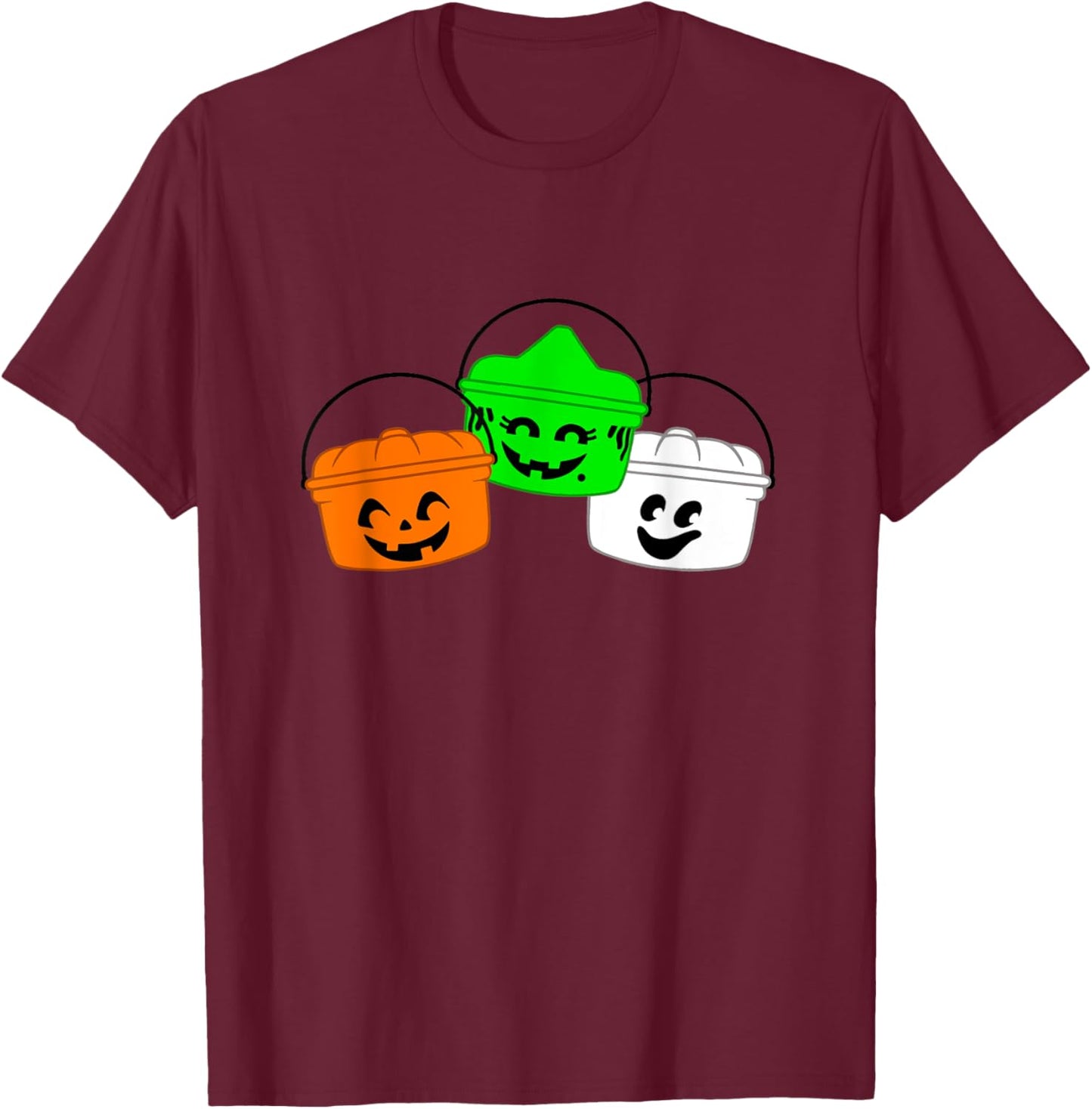 Retro Halloween Boo Buckets Trick or Treat Pails Meal T-Shirt - T-Shirt | Maroon