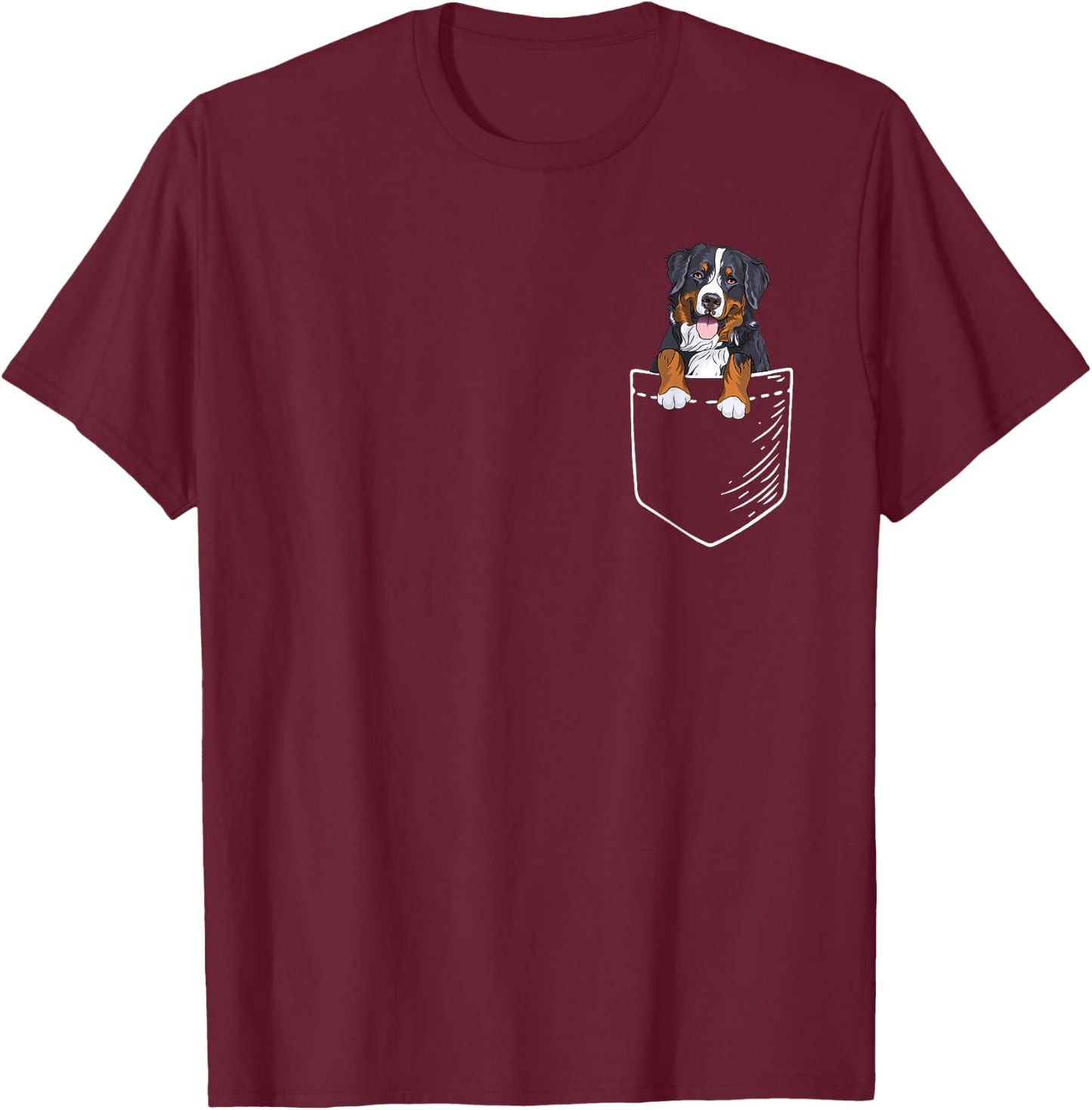 Pocket Bernese Mountain Dog Lover Men Women Kids T-Shirt - T-Shirt | Maroon