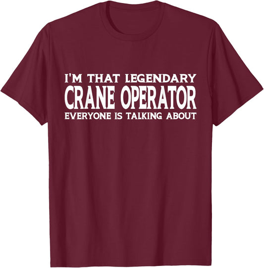 Crane Operator Gifts Crane Operator Birthday Black -Adults Small Short Sleeve Cotton 60% Polyester 40% T-Shirt - T-Shirt | Maroon