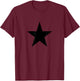 Black Star Print T-Shirt - T-Shirt | Maroon