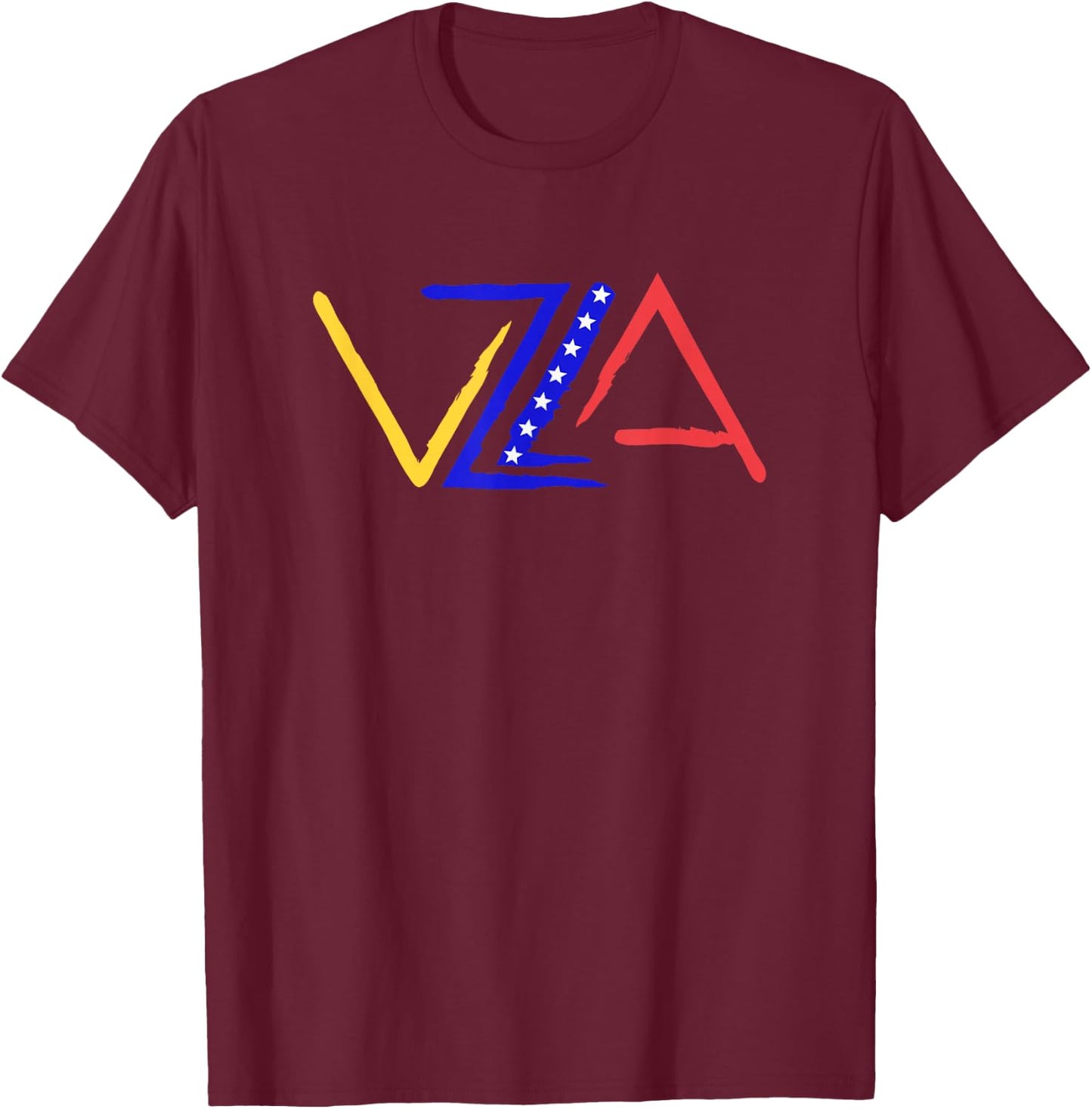 VZLA Logo 7 stars flag Venezuela T-Shirt - T-Shirt | Maroon