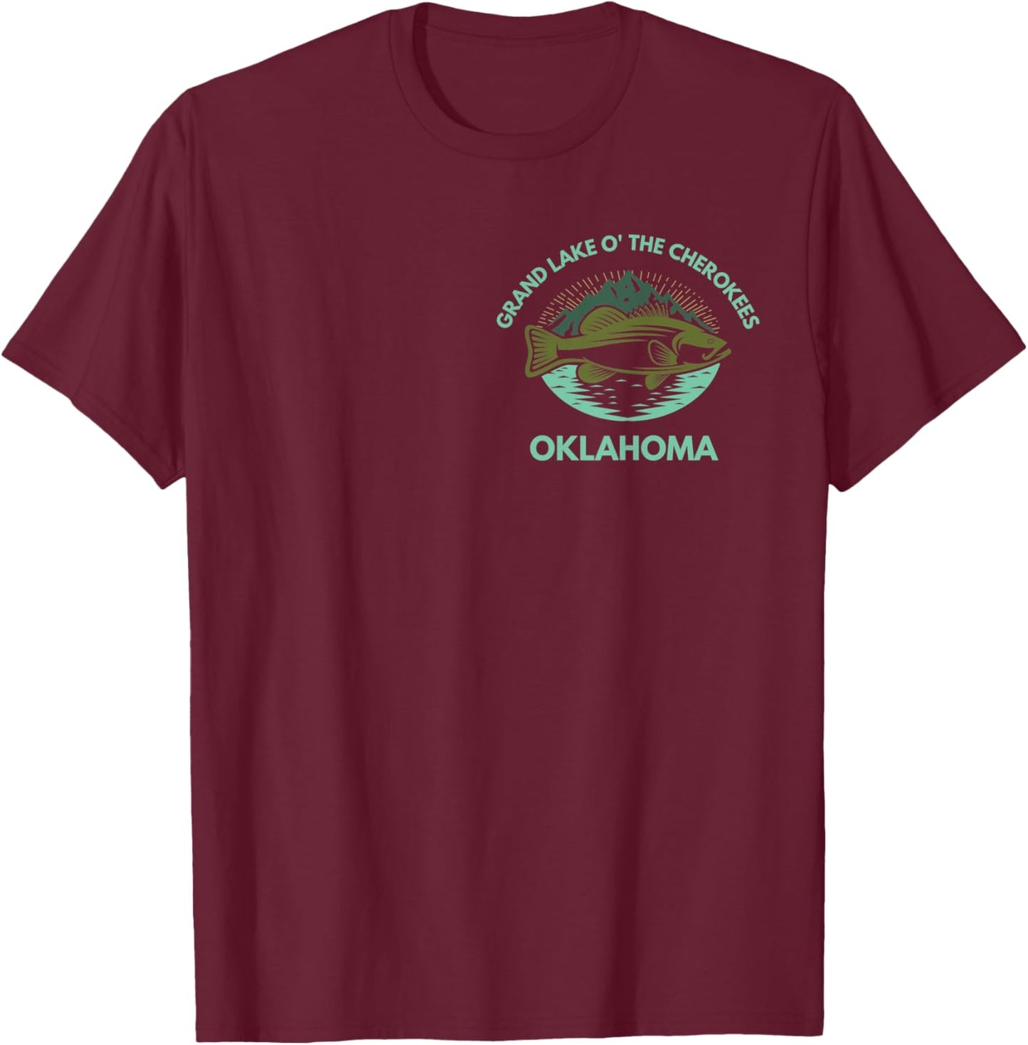 Grand Lake CHEROKEES Oklahoma Trip Family Fishing Camping T-Shirt - T-Shirt | Maroon