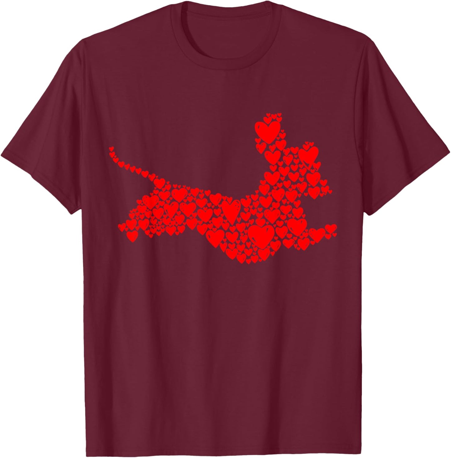 Dachshund Love Dogs Mum Female Ladies Valentine's Day T-Shirt - T-Shirt | Maroon