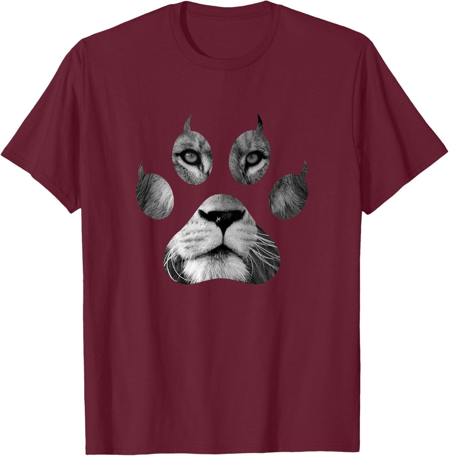 Lion Paw Shirt Lion Lover Shirts Animal Shirts Lion Gift T-Shirt - T-Shirt | Maroon