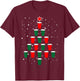 Fitintheflow -Adults Beer Pong Christmas Tree , Black, 3X-Large, Short Sleeve, , Classic Fit, Cotton 80% Polyester 20% T-Shirt - T-Shirt | Maroon