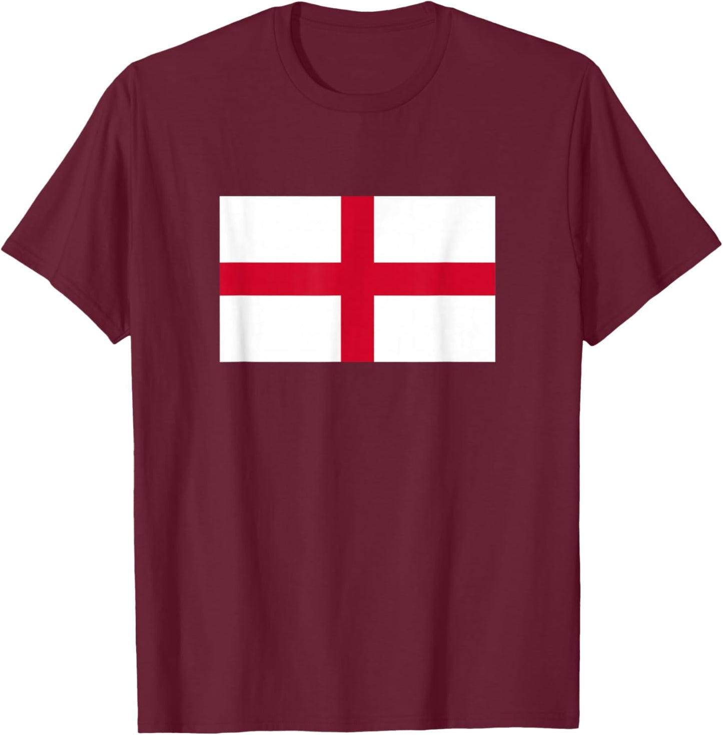 St George's Cross English Flag T-Shirt - T-Shirt | Maroon