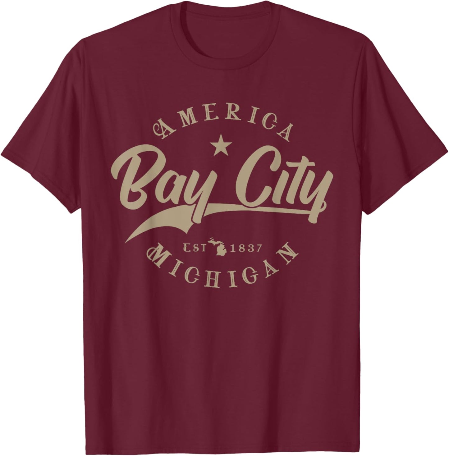 Bay City MI | Michigan T-Shirt - T-Shirt | Maroon