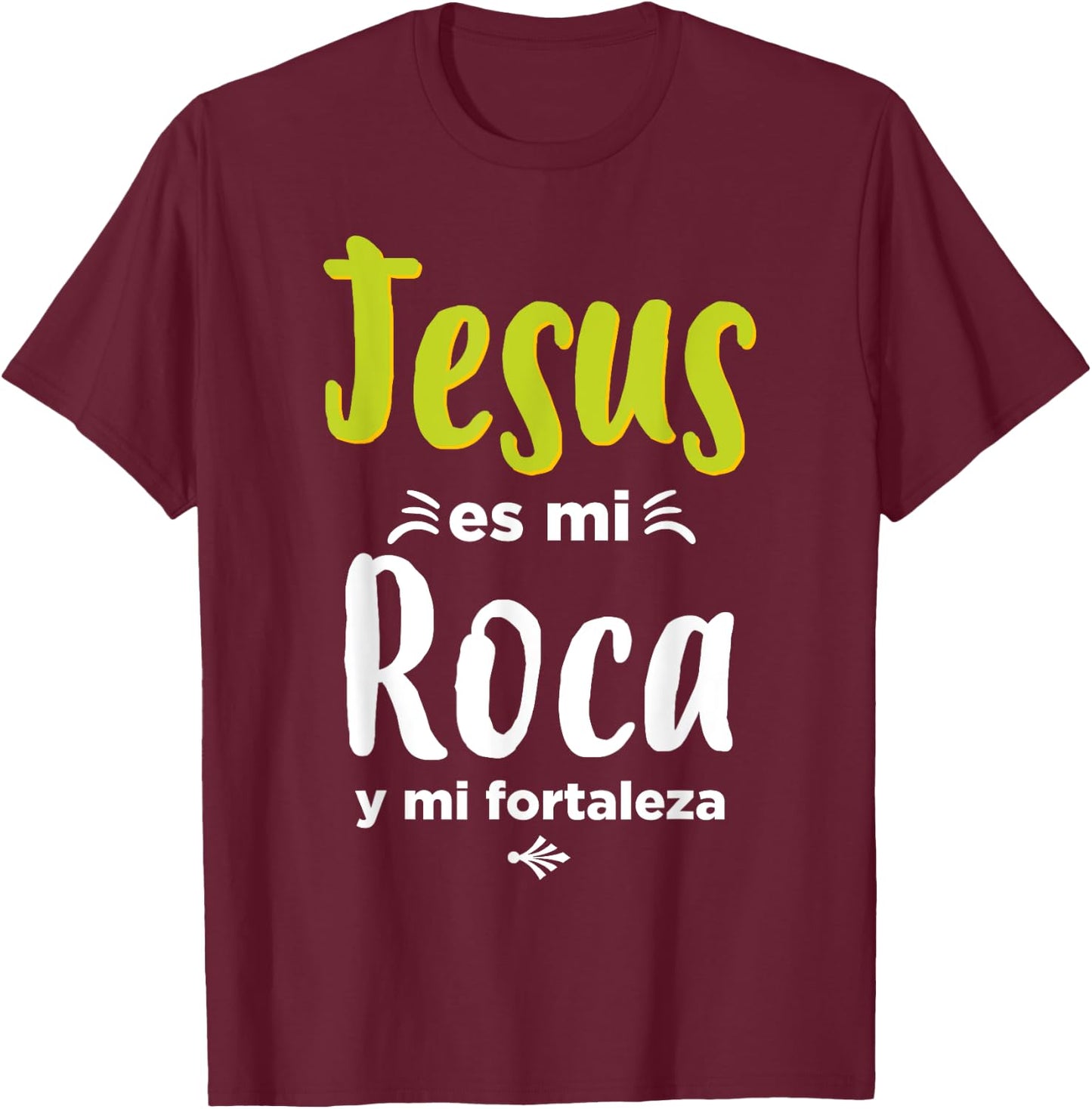 Jesus es mi roca Spanish Christian T-Shirt - T-Shirt | Maroon
