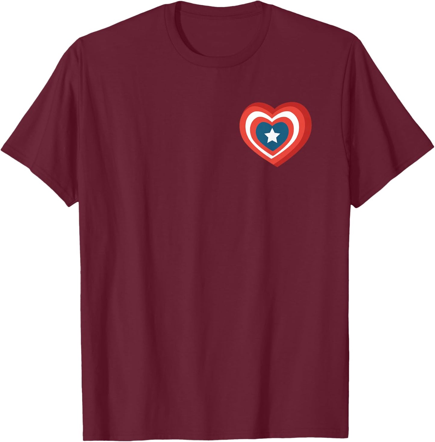 Marvel Captain America Heart Shield T-Shirt - T-Shirt | Maroon