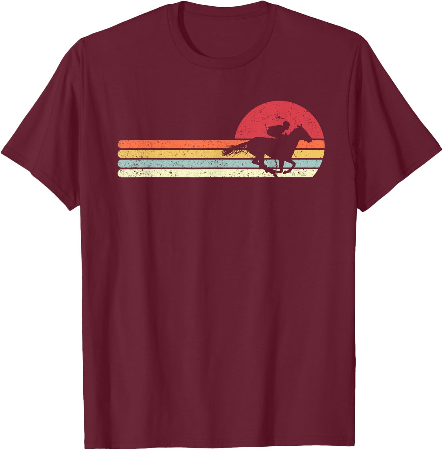 Horse Racing Shirt. Retro Style For Jockey T-Shirt - T-Shirt | Maroon