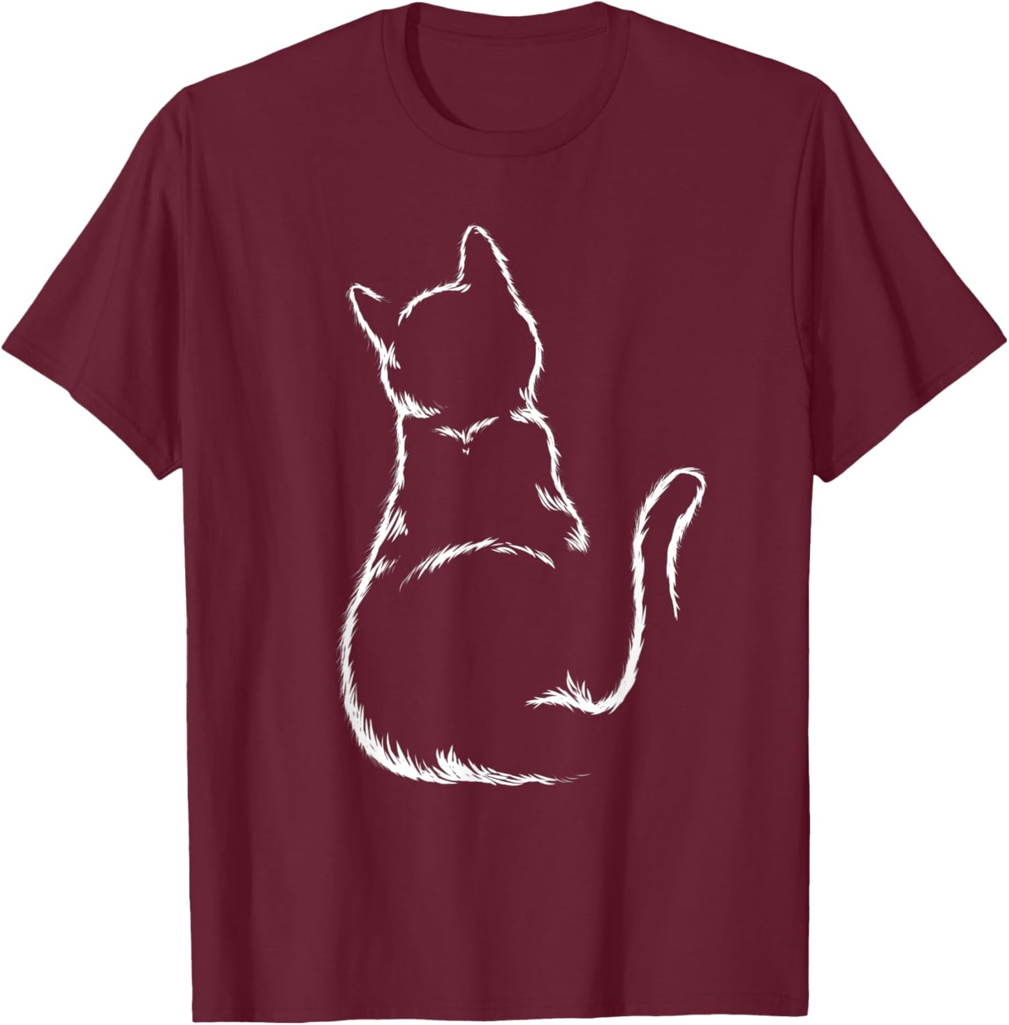 Cats Silhouette Kitten Heart Love Girl Boys Children T-Shirt - T-Shirt | Maroon