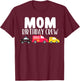 Mom Birthday Crew Fire Truck Police Car Ambulance Bday Party T-Shirt - T-Shirt | Maroon