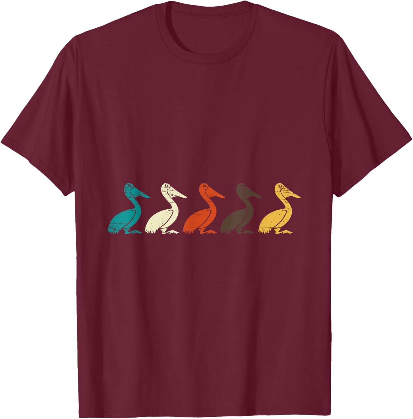 Pelican Water Bird Ornithology Tropical Pelican Gift Pelican T-Shirt - T-Shirt | Maroon