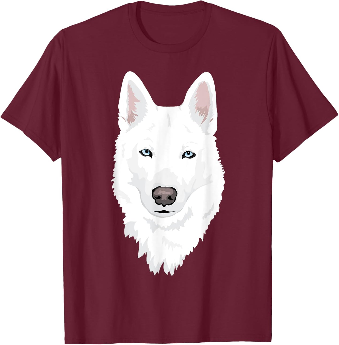 stunning white Siberian Husky - sweet white Snow dog T-Shirt - T-Shirt | Maroon