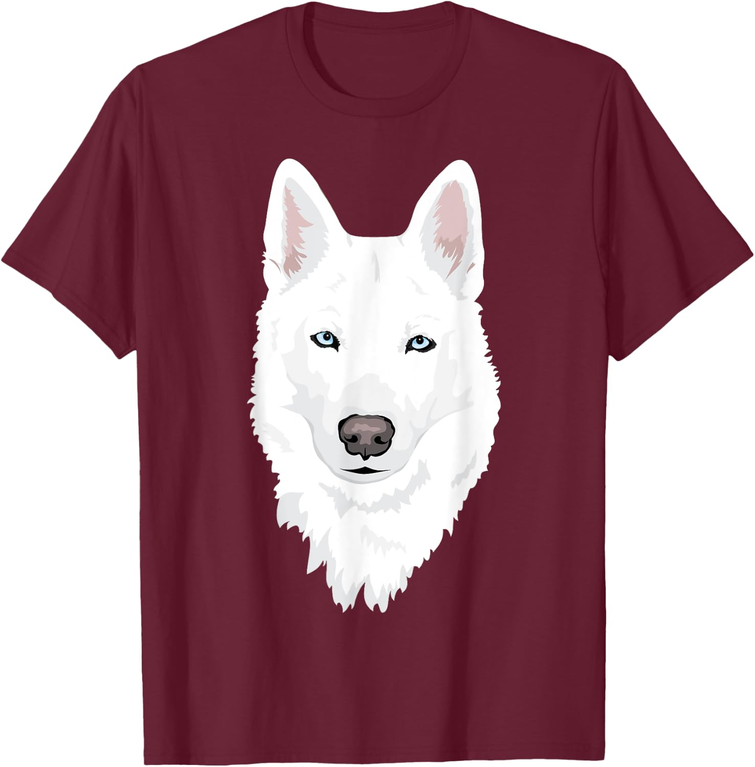 stunning white Siberian Husky - sweet white Snow dog T-Shirt - T-Shirt | Maroon