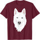 stunning white Siberian Husky - sweet white Snow dog T-Shirt - T-Shirt | Maroon