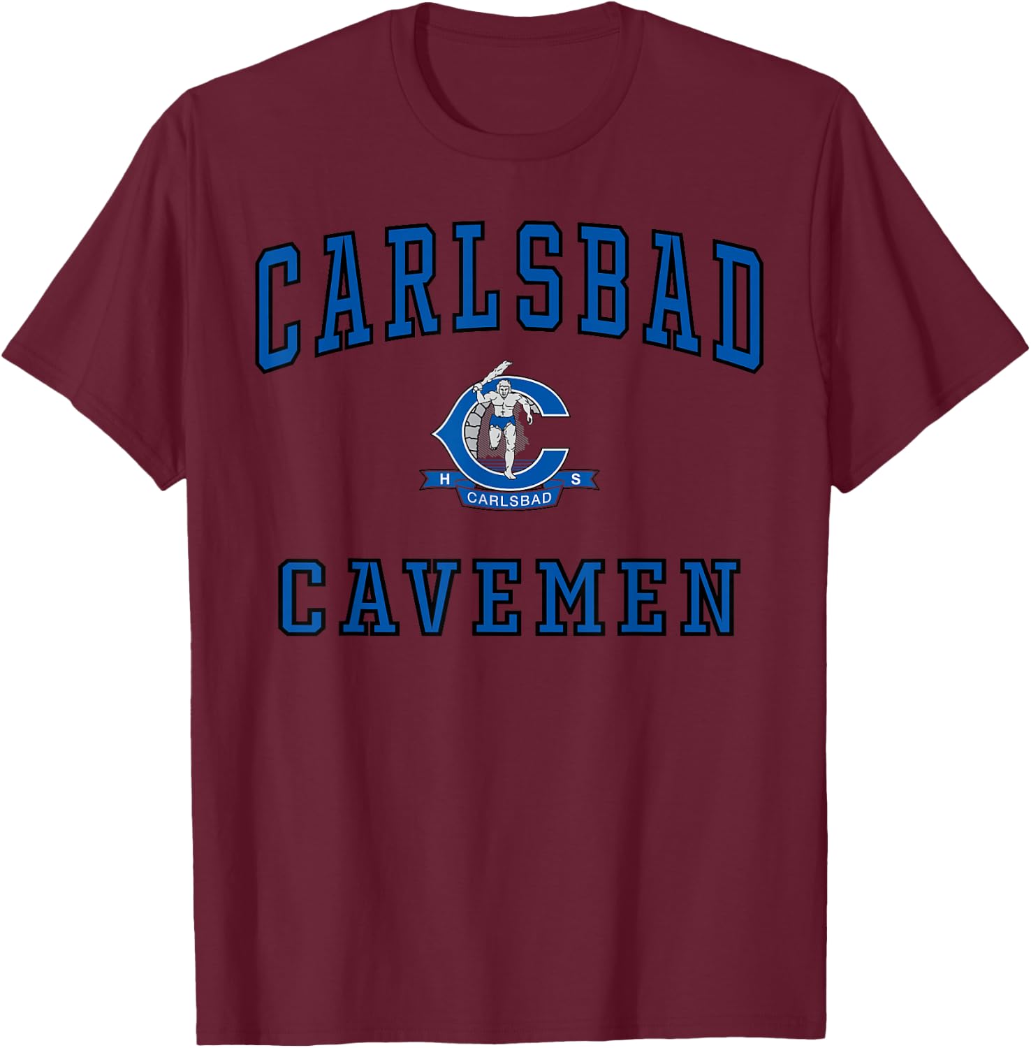 Carlsbad Senior High School Cavemen C1 T-Shirt - T-Shirt | Maroon