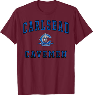 Carlsbad Senior High School Cavemen C1 T-Shirt - T-Shirt | Maroon