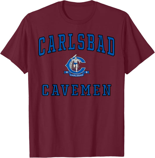 Carlsbad Senior High School Cavemen C1 T-Shirt - T-Shirt | Maroon