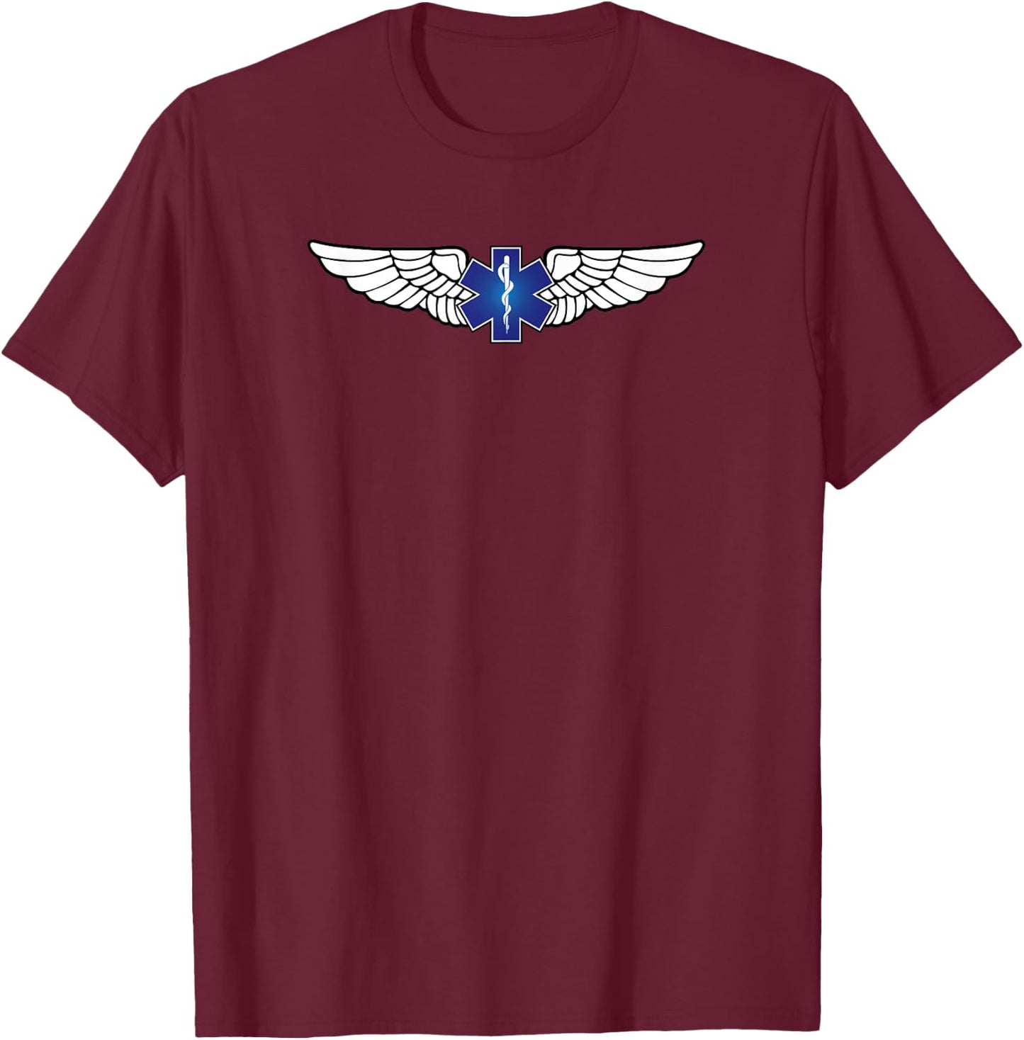 EMS Pilot Wings - Medevac and Air Ambulance - EMT Rescue T-Shirt - T-Shirt | Maroon