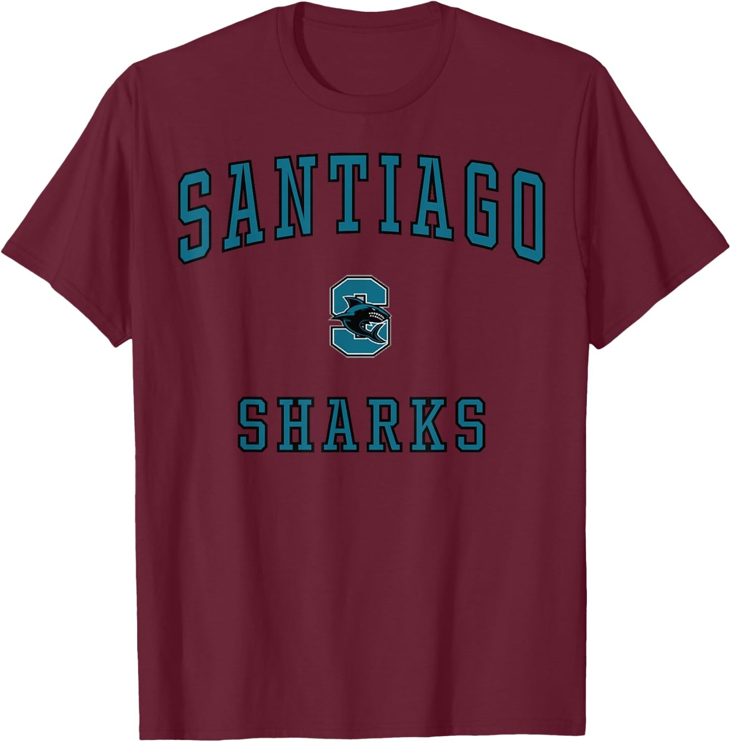 Santiago High School Sharks C1 T-Shirt - T-Shirt | Maroon