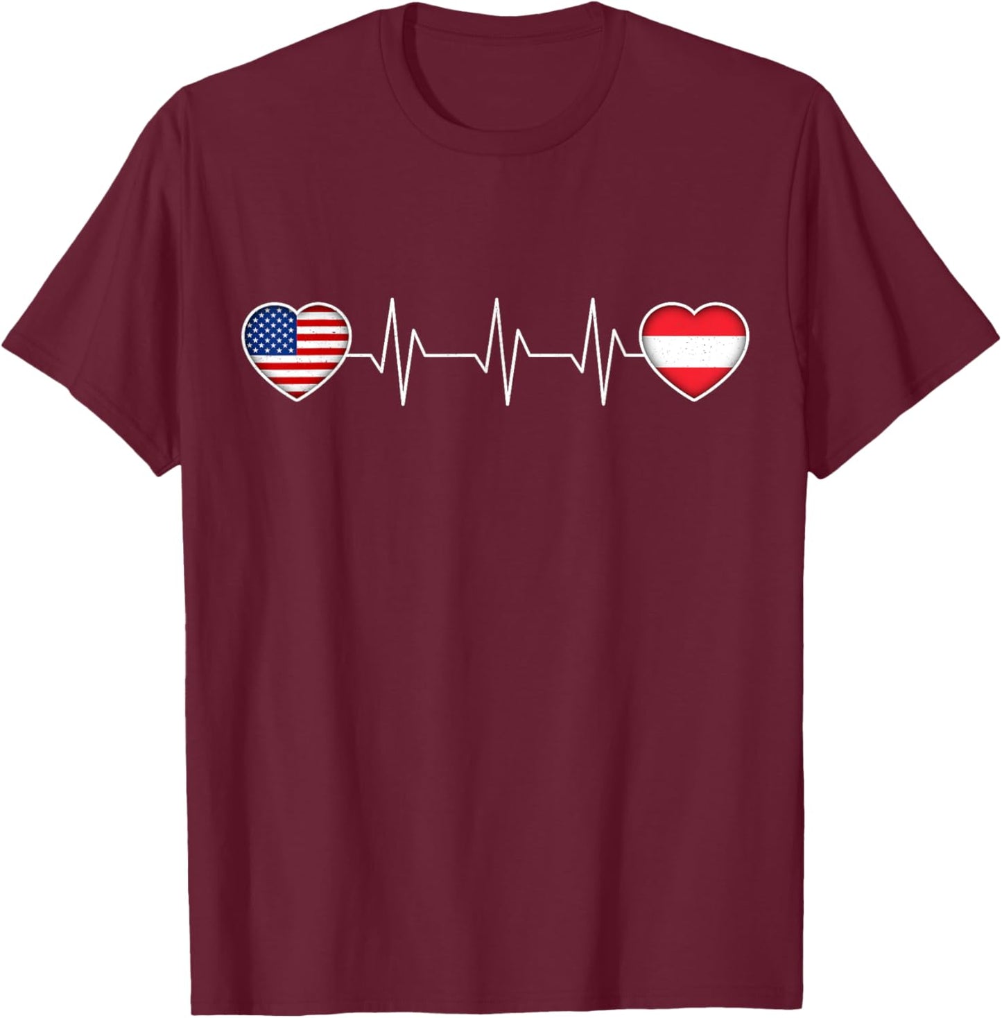 Austria & USA T-Shirt - T-Shirt | Maroon