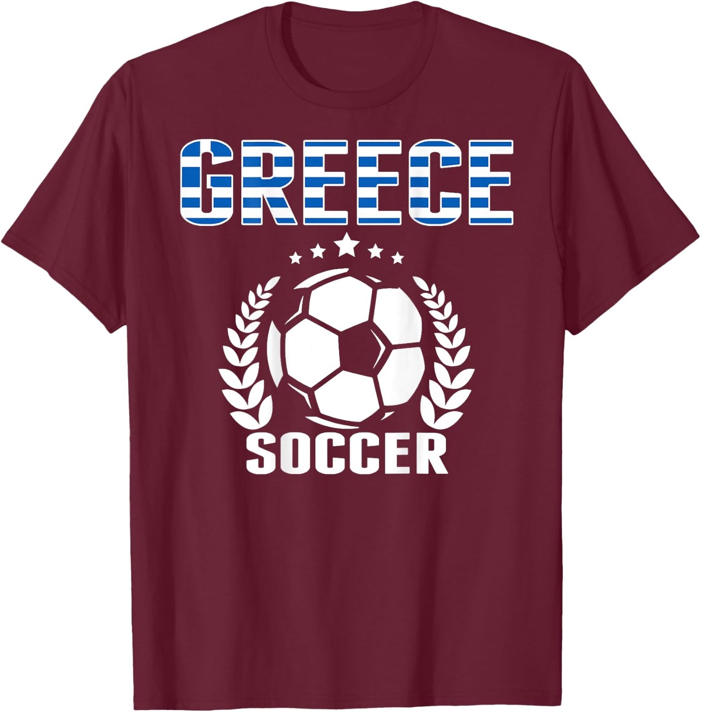 Greece Soccer Fans Jersey - Proud Greek Football Lovers T-Shirt - T-Shirt | Maroon
