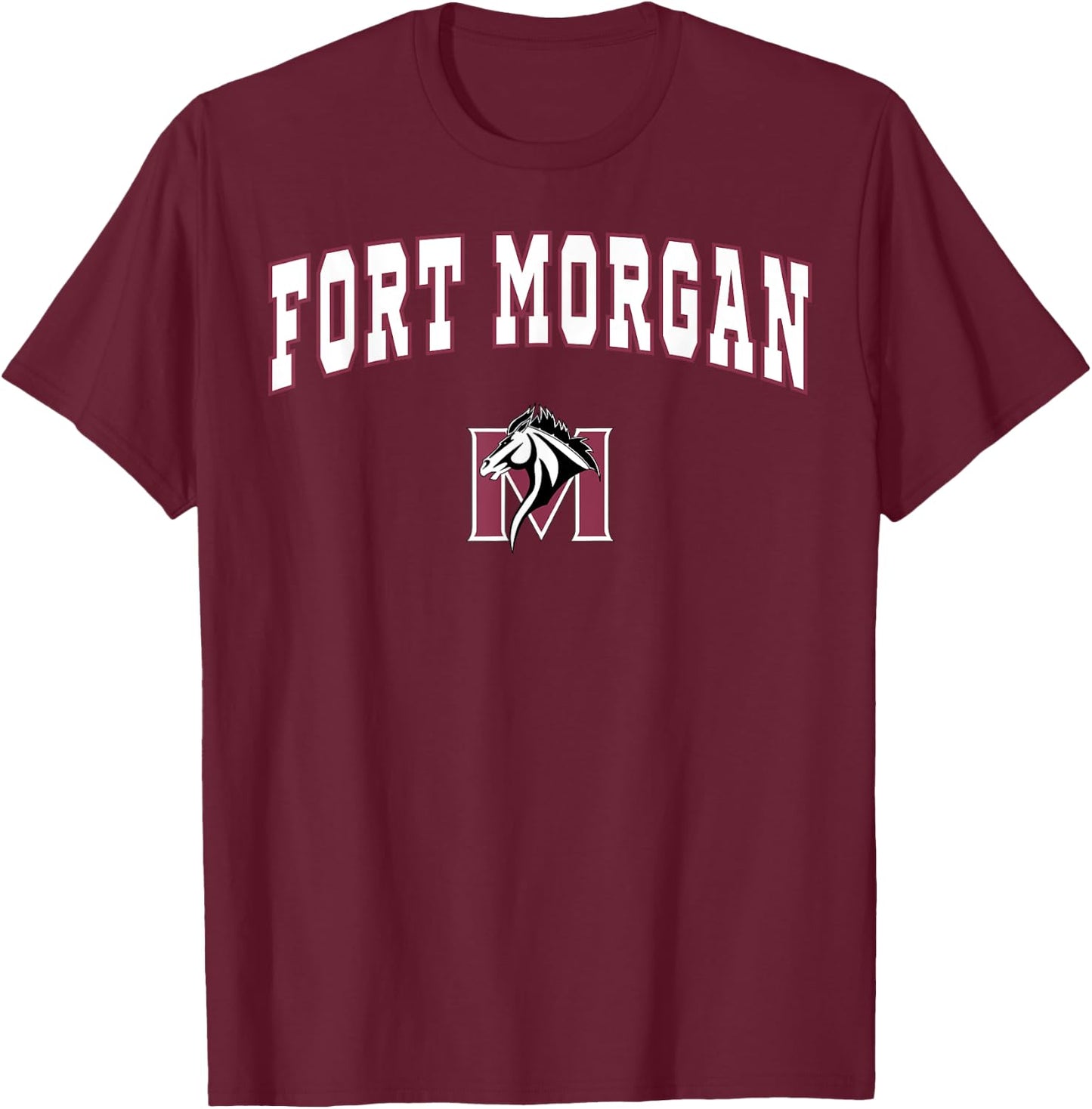 Fort Morgan High School Mustangs C2 T-Shirt - T-Shirt | Maroon
