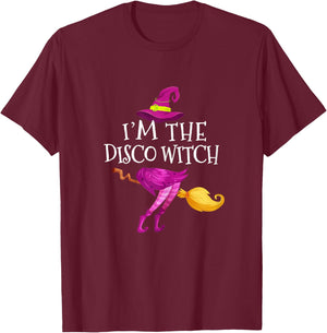 I'm The Disco Witch Matching Group Halloween T-Shirt - T-Shirt | Maroon
