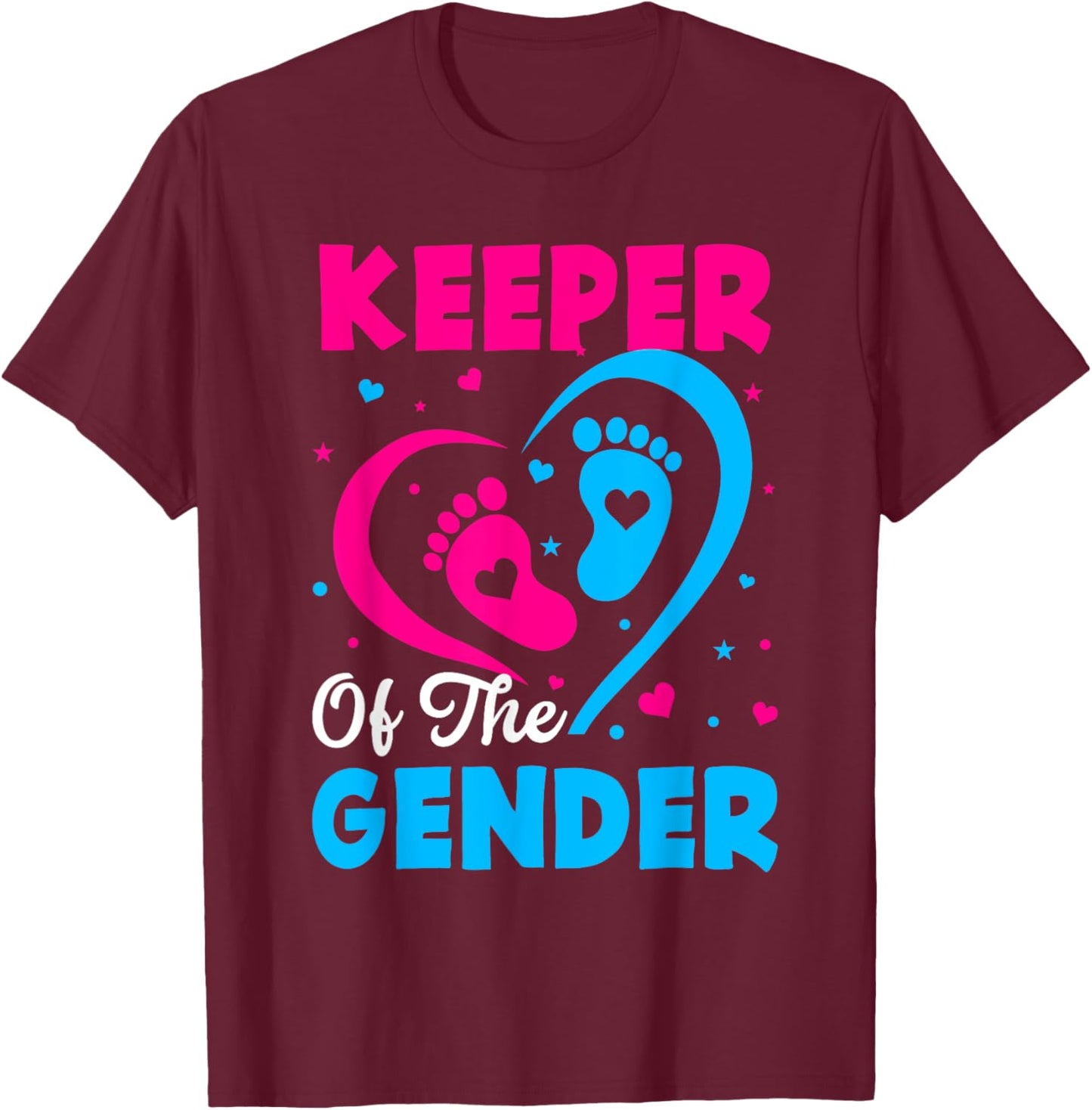 Keeper of the Gender Baby Reveal T-Shirt - T-Shirt | Maroon