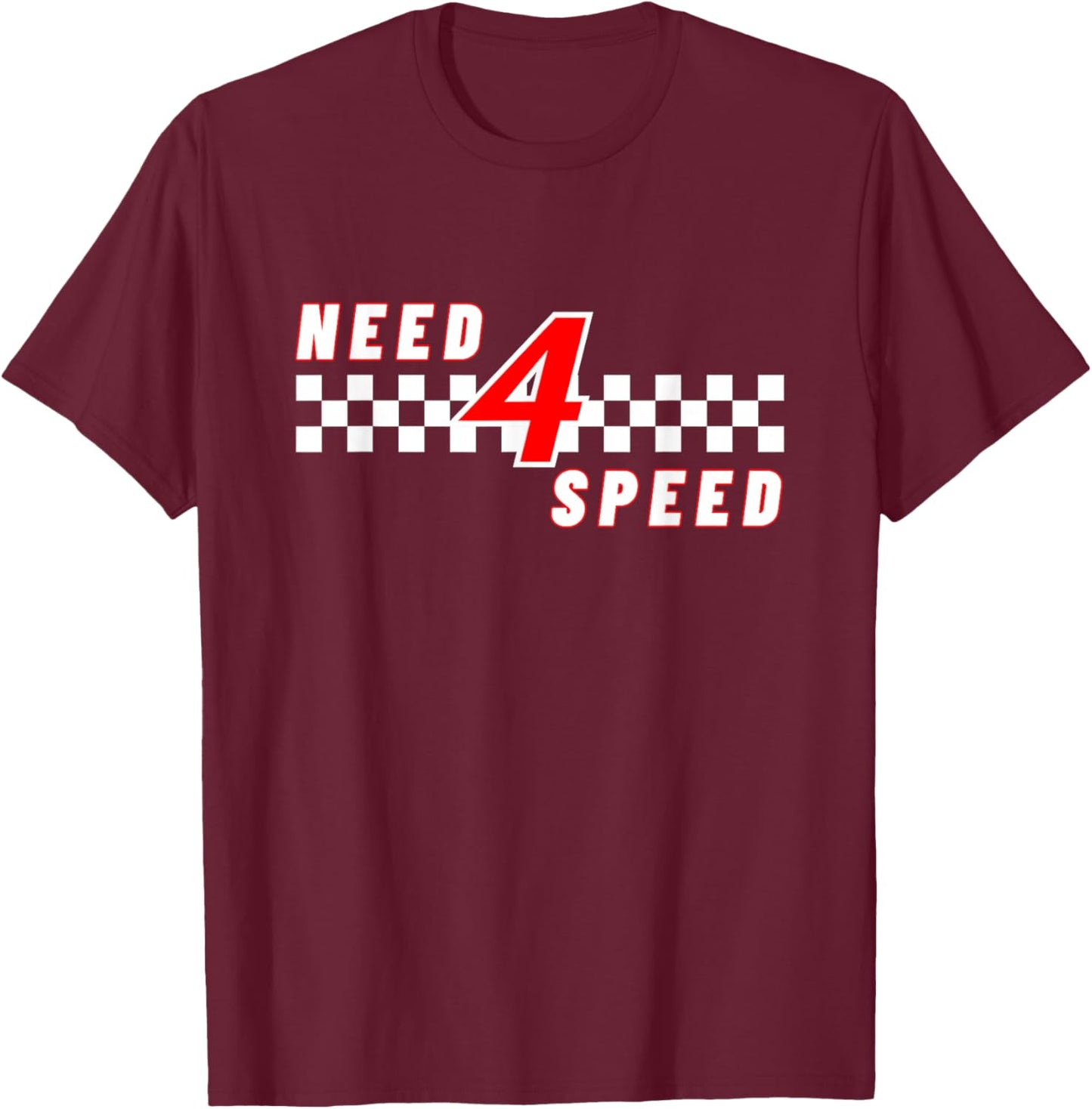 Need 4 Speed Birthday 4 Year Old Racing Car Driver T-Shirt - T-Shirt | Maroon