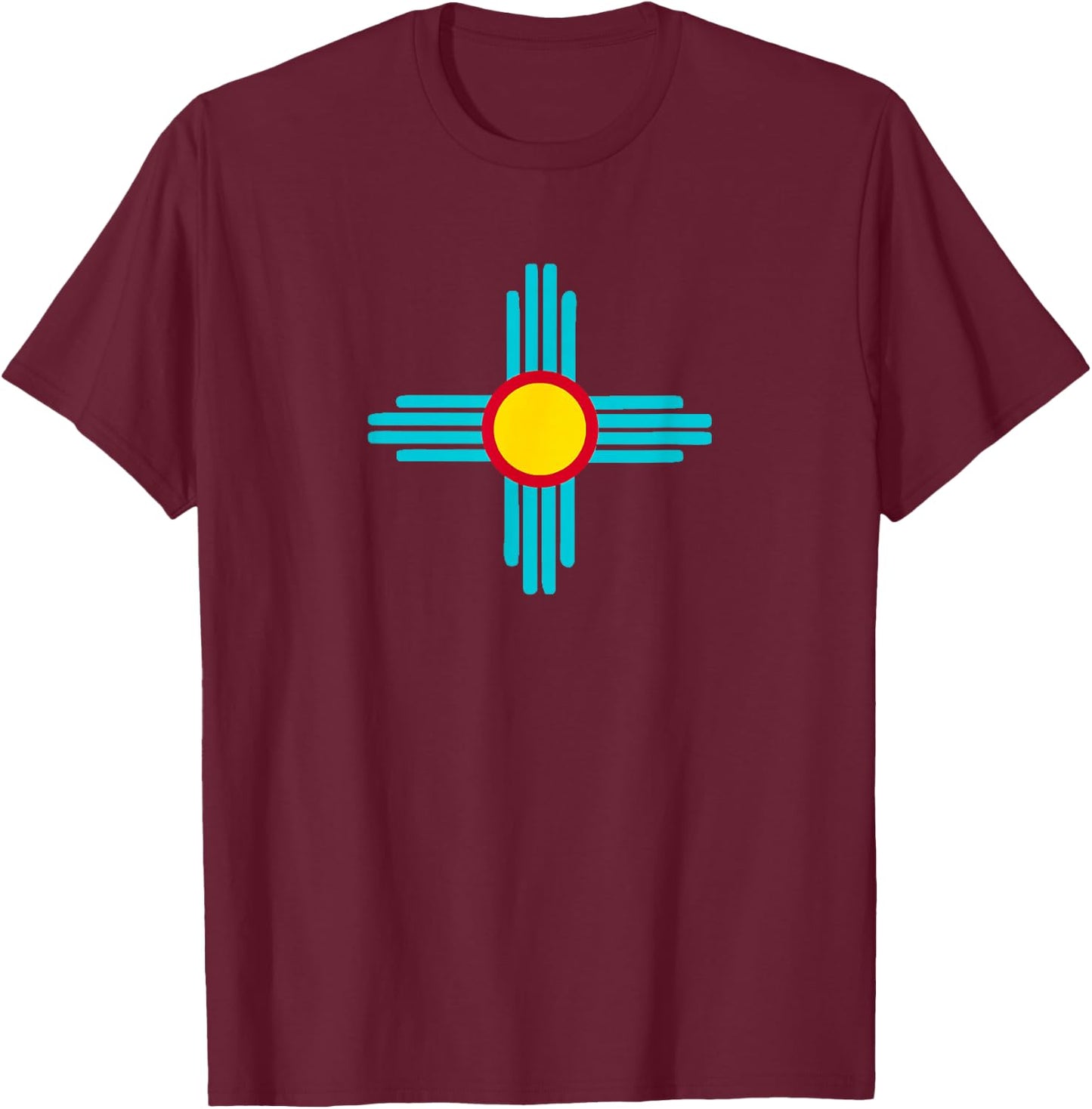 New Mexico State Zia Vintage Retro-Modern Design T-Shirt - T-Shirt | Maroon