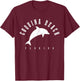 Coquina Beach Florida FL Vintage Dolphin Vacation Women Kids T-Shirt - T-Shirt | Maroon