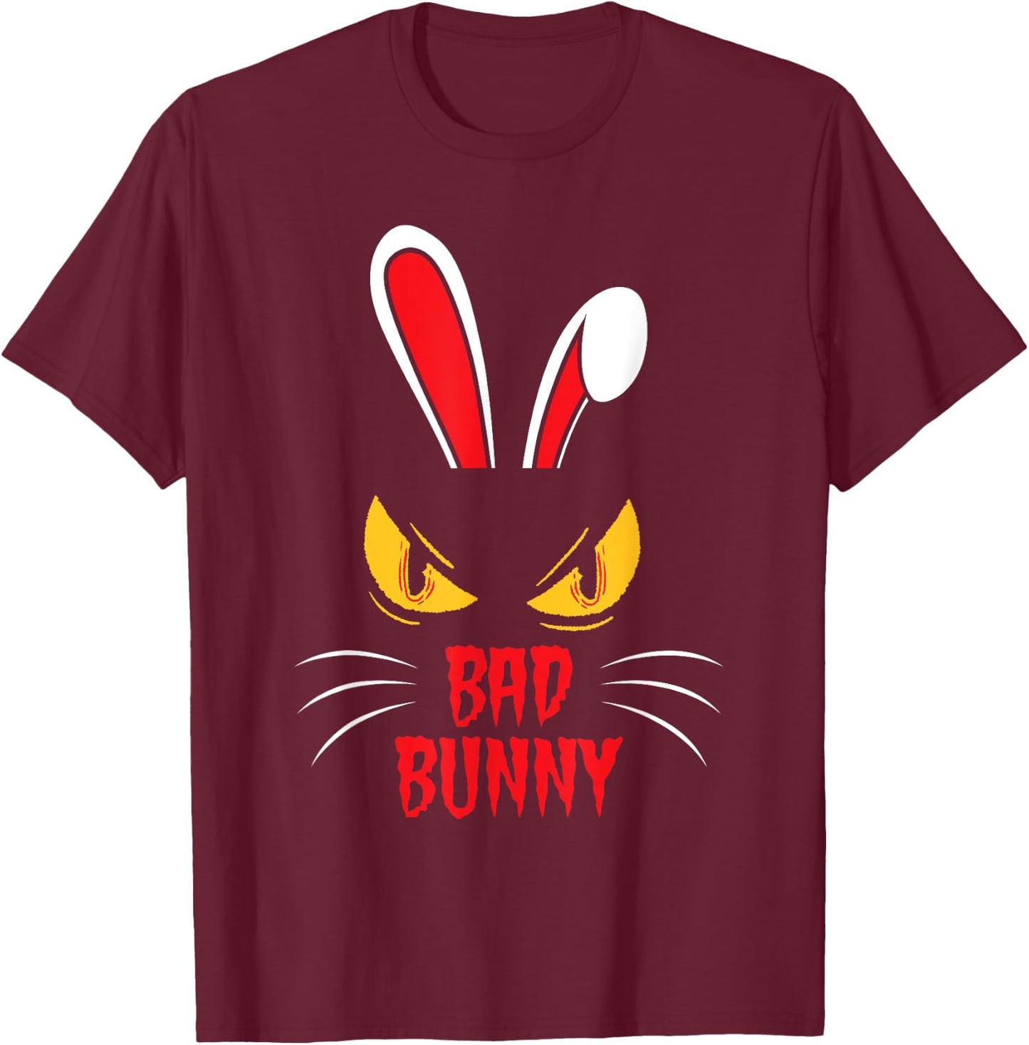 Bad Rabbit Creepy Rabbit Cool Animal Friend T-Shirt - T-Shirt | Maroon