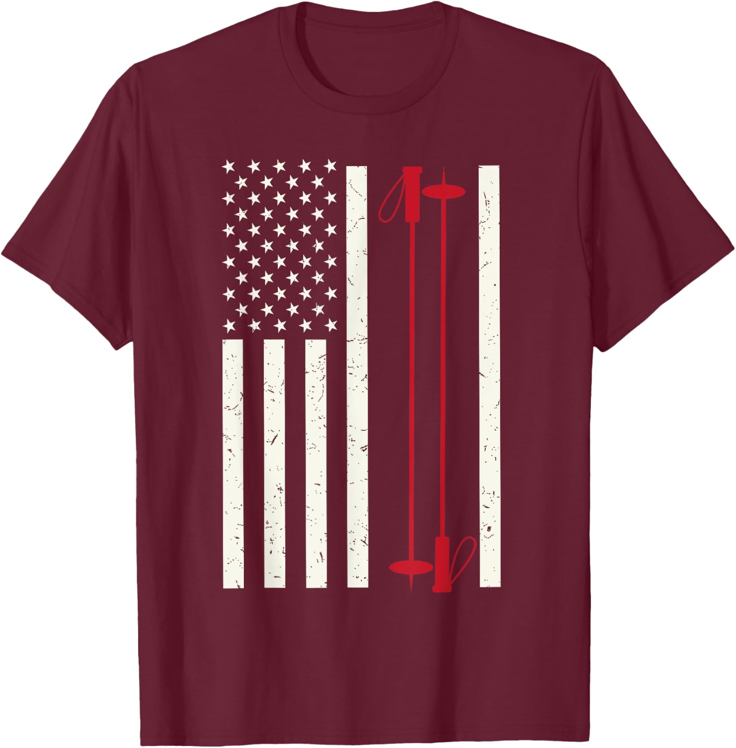 Cool Skiing Art Women Skiing Themed Ski Lover Skier T-Shirt - T-Shirt | Maroon