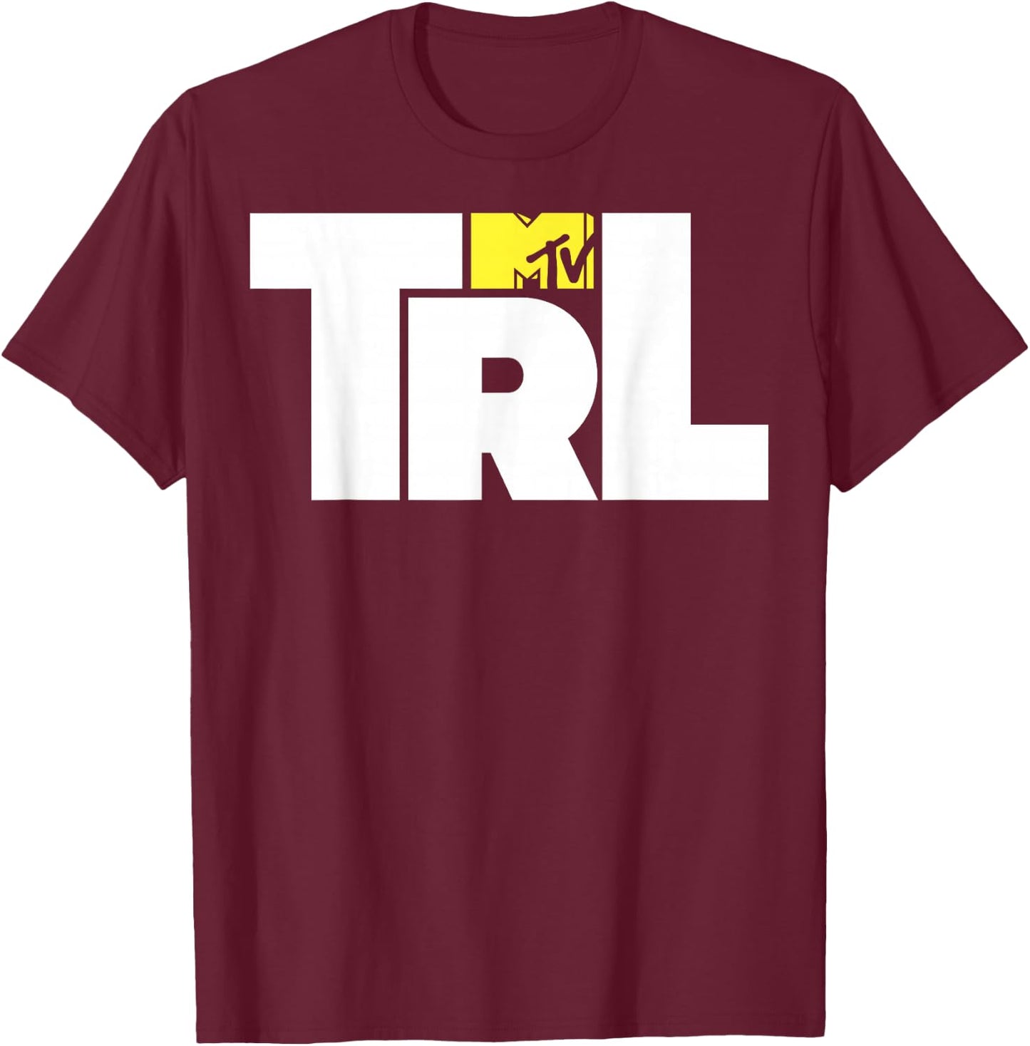 MTV TRL Simple Mid Chest Logo Graphic T-Shirt - T-Shirt | Maroon