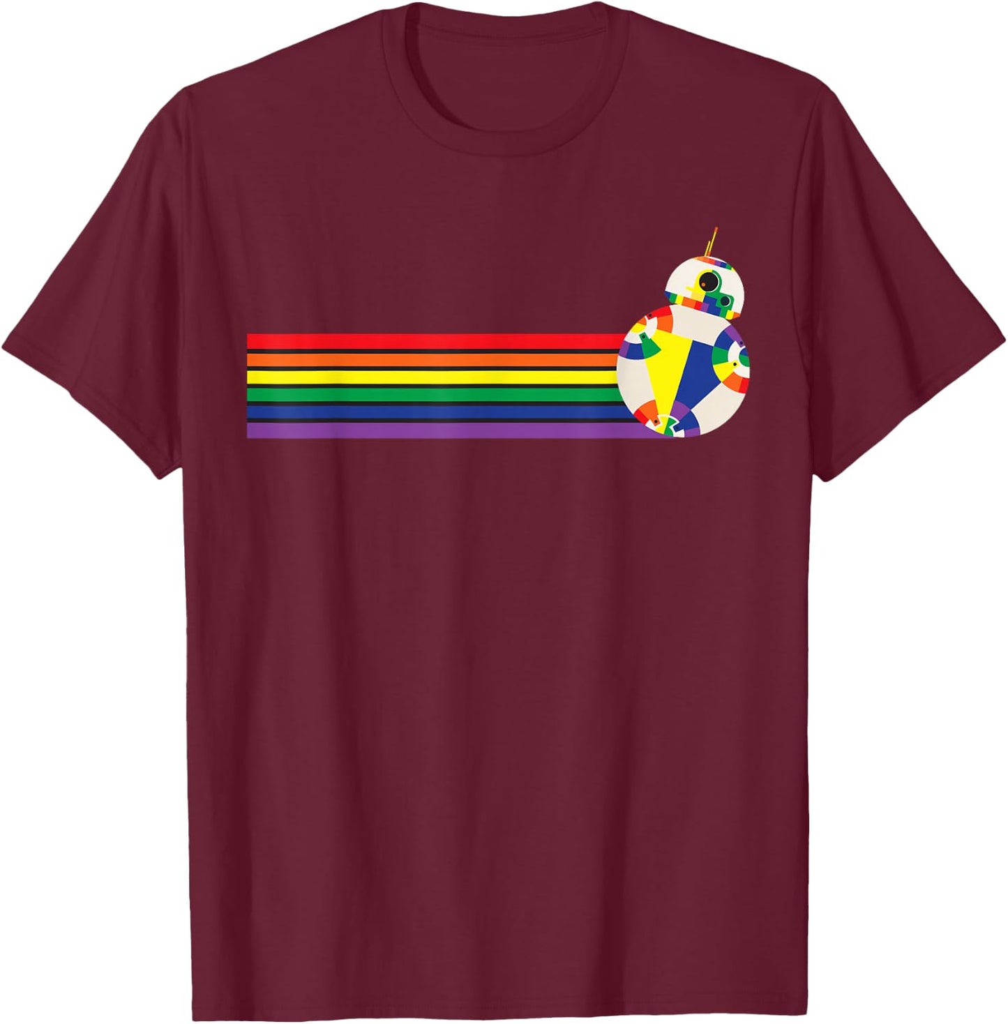 Star Wars BB-8 Rainbow T-Shirt - T-Shirt | Maroon