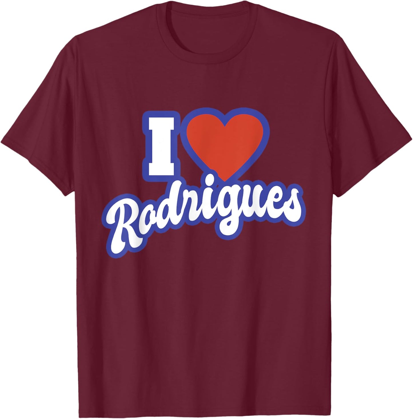 I Love Rodrigues T-Shirt - T-Shirt | Maroon