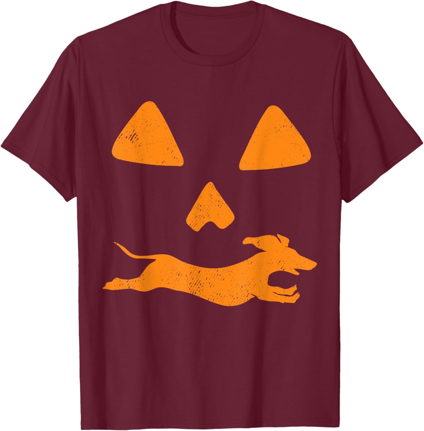 Funny Halloween Pumpkin Dachshund Jack-o-lantern Wiener Dog T-Shirt - T-Shirt | Maroon