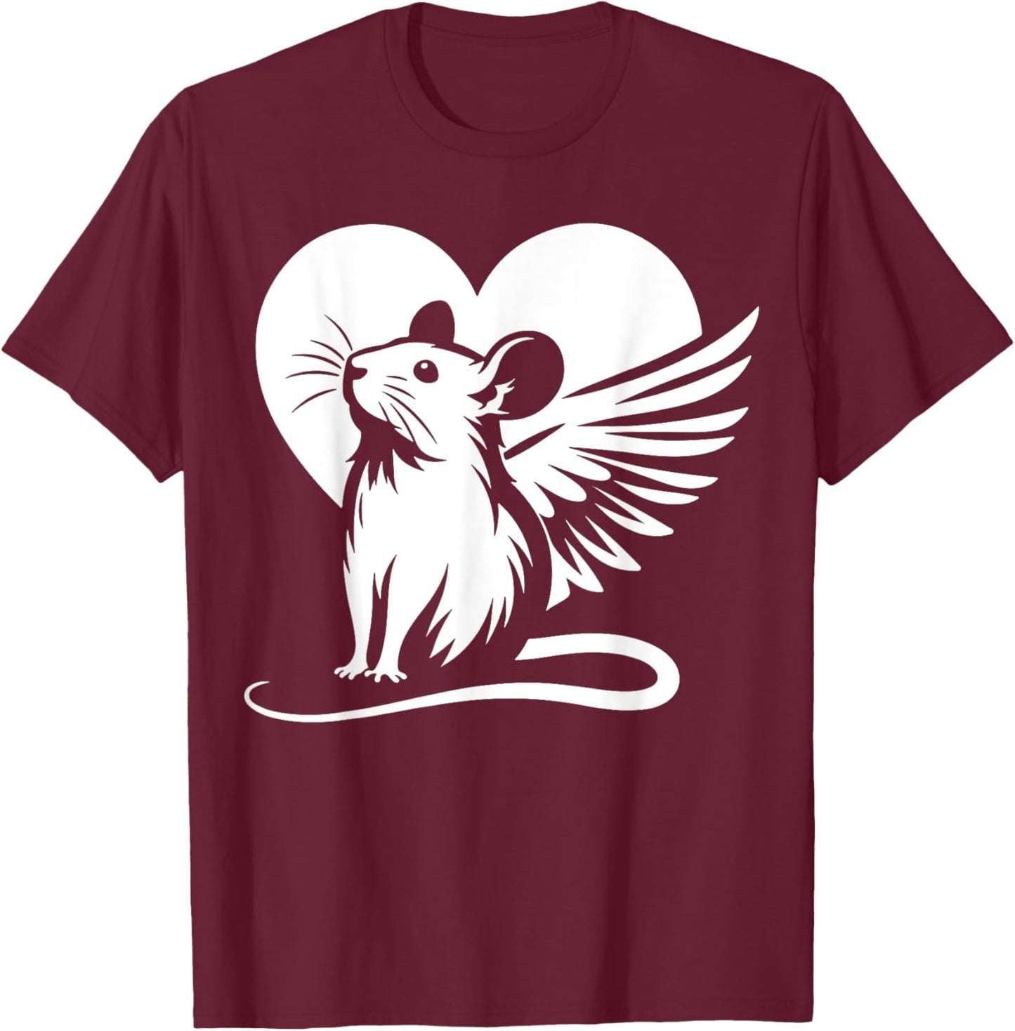 Cute Fancy Rat Angel Valentine's Day Love Pet Rat T-Shirt - T-Shirt | Maroon