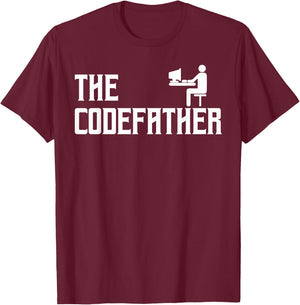 The Codefather Coding Coder Developer Computer Freak Gift T-Shirt - T-Shirt | Maroon
