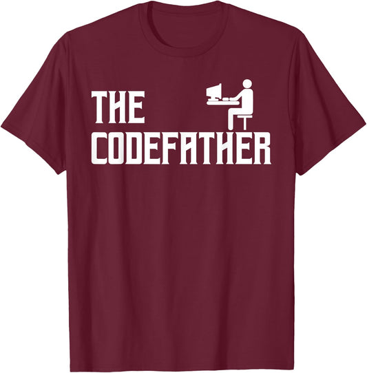 The Codefather Coding Coder Developer Computer Freak Gift T-Shirt - T-Shirt | Maroon