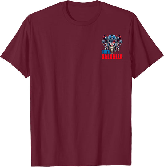 Until Valhalla Viking Norse Mythology Minimalist T-Shirt - T-Shirt | Maroon