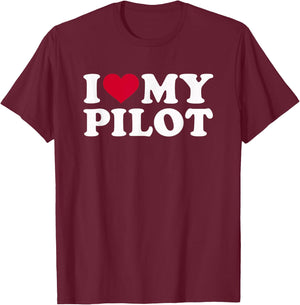 Ich liebe meinen Pilotten T-Shirt - T-Shirt | Maroon