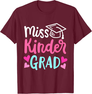 Girls Kindergarten Outfit Last Day of School 2025 Grad T-Shirt - T-Shirt | Maroon