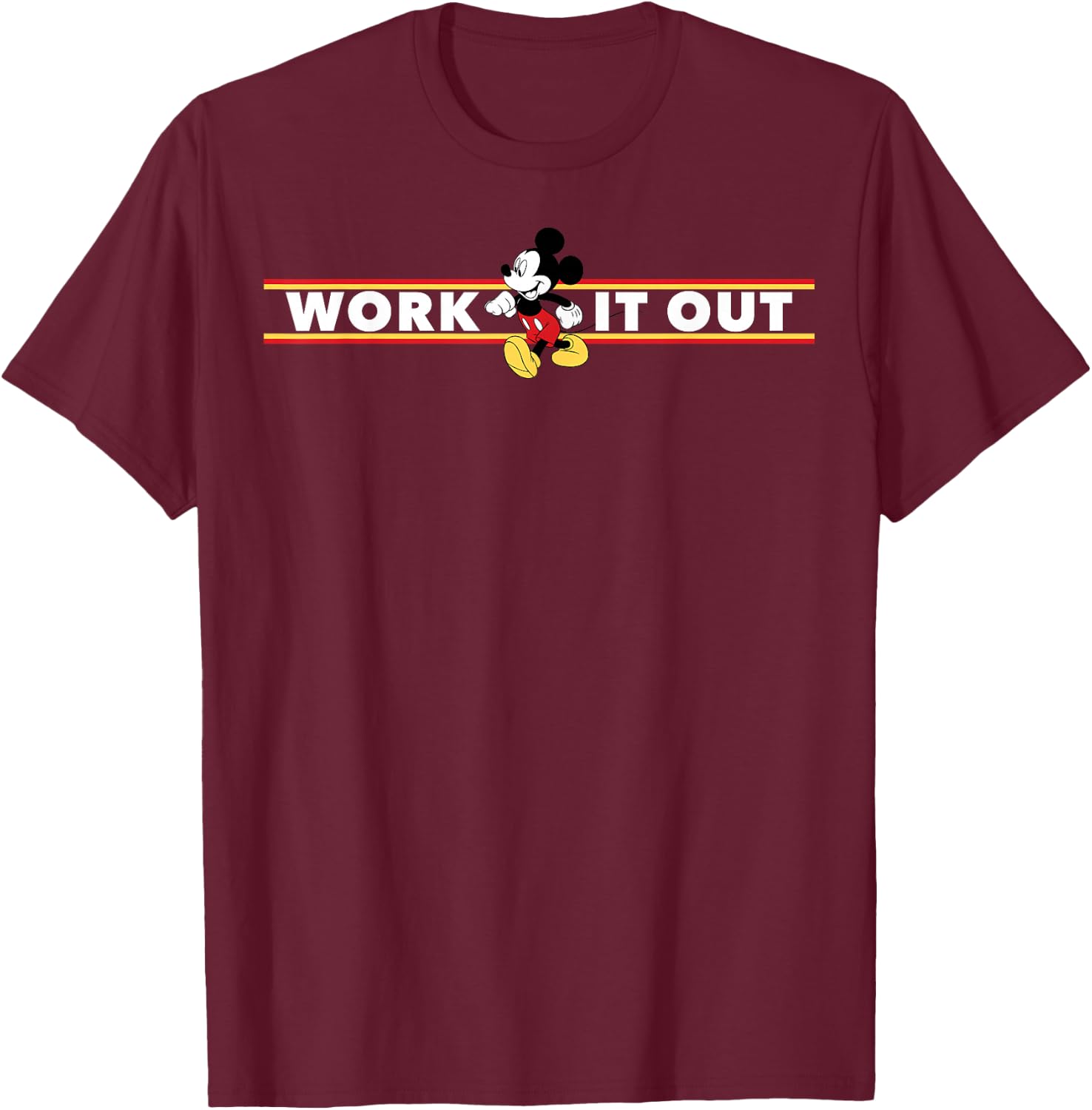 Disney Mickey Mouse Work It Out T-Shirt - T-Shirt | Maroon