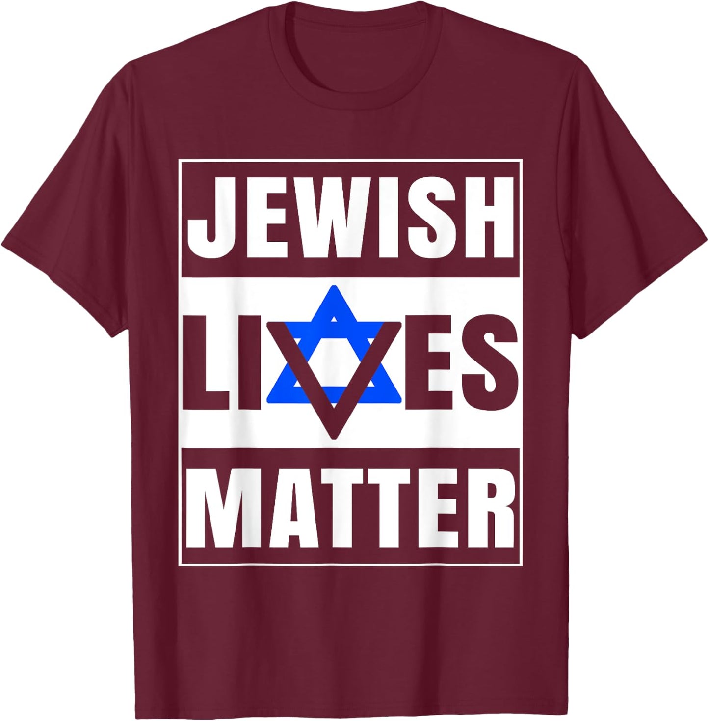 Jewish Lives Matter Shirt David Star Retro Jewish Holiday T-Shirt - T-Shirt | Maroon
