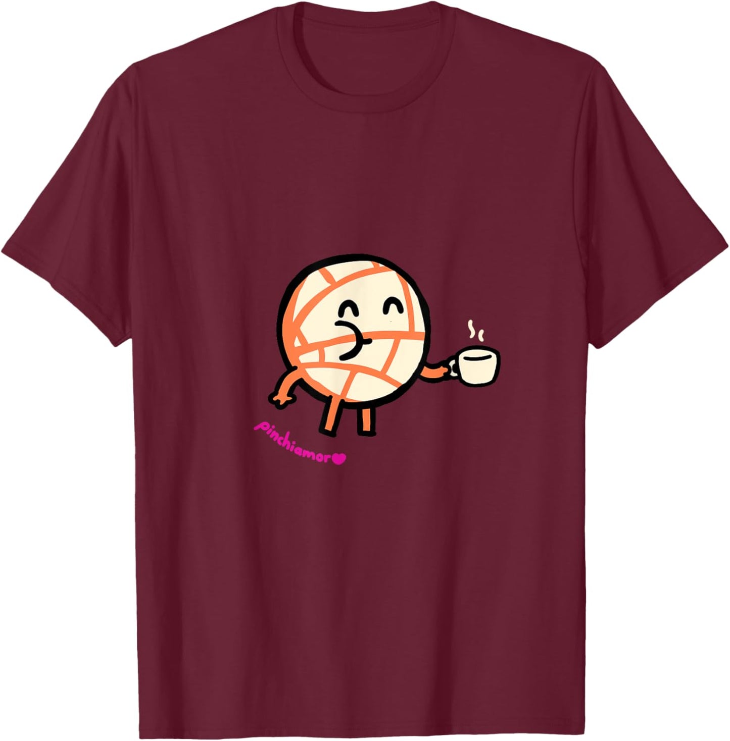 Couple desing Coffe and Pan, Love. T-Shirt - T-Shirt | Maroon