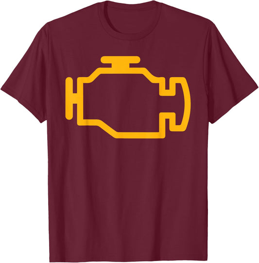 Check Engine Light T-Shirt - T-Shirt | Maroon
